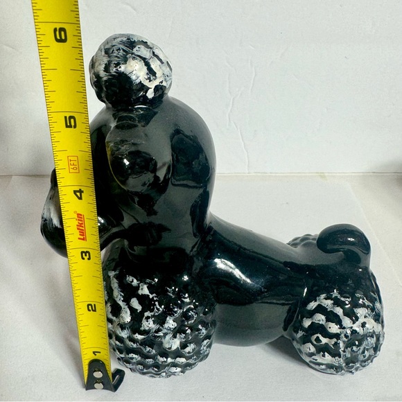 Vintage Redware Black Glaze Standing Poodle Figurine. Approx. 5.5”h x 5”l. - Picture 12 of 12
